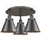 Ballston Urban 19.75"W 3 Light Oil Rubbed Bronze Flush w/ Tall Bronze