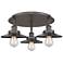 Ballston Urban 19.75"W 3 Light Oiled Bronze Flush w/ Short Bronze Shad