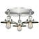 Ballston Urban 19.75"W 3 Light Satin Nickel Flush w/ Short Nickel Shad