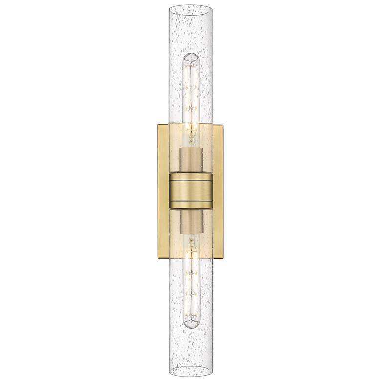 Image 1 Ballston Urban 24" Wide 2 Light Brushed Brass Bath Light With Seedy Sh