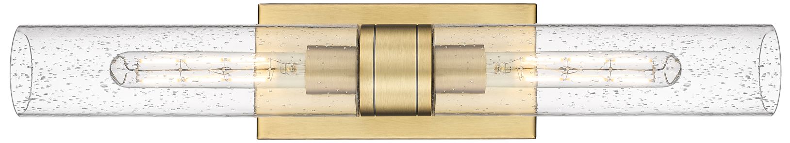 Image 2 Ballston Urban 24" Wide 2 Light Brushed Brass Bath Light With Seedy Sh more views