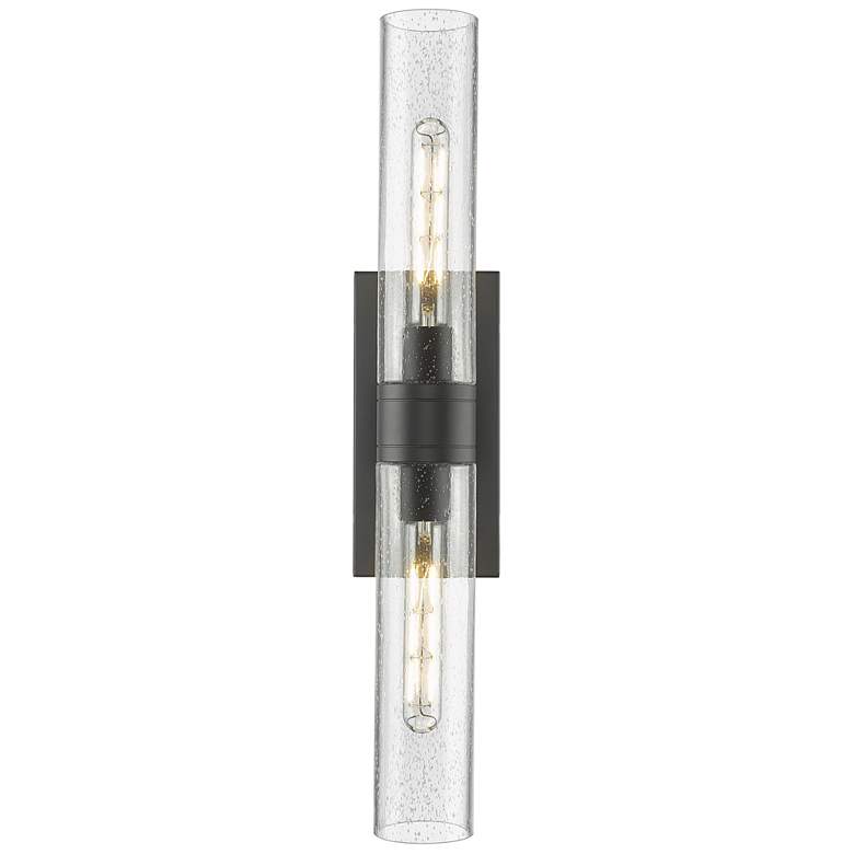 Image 1 Ballston Urban 24" Wide 2 Light Matte Black Bath Light With Seedy Shad