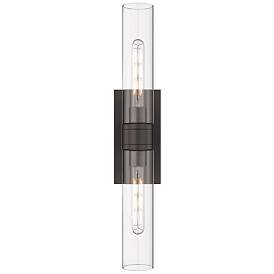 Image1 of Ballston Urban 24" Wide 2 Light Oiled Brass Bath Light With Clear Shad
