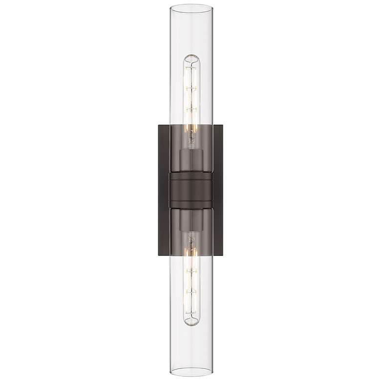 Image 1 Ballston Urban 24" Wide 2 Light Oiled Brass Bath Light With Clear Shad