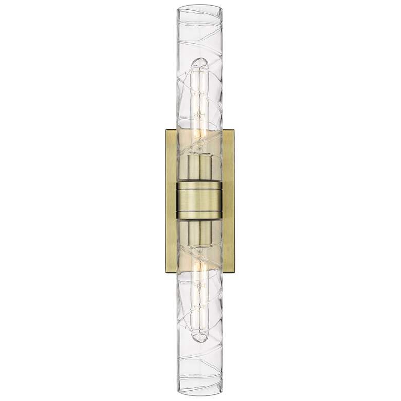 Image 1 Ballston Urban 24"W 2 Light Antique Brass Bath Light With Deco Swirl S