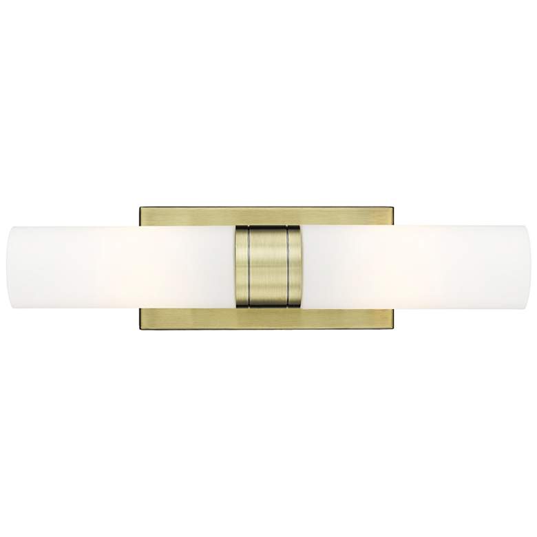 Image 2 Ballston Urban 24"W 2 Light Antique Brass Bath Light With Matte White  more views