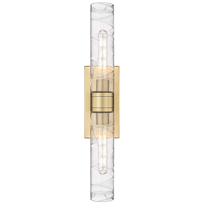 Image 1 Ballston Urban 24"W 2 Light Brushed Brass Bath Light With Deco Swirl S