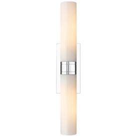 Ballston Urban 24"W 2 Light Chrome Bath Light w/ Striped White Shade Ballston Urban 24"W 2 Light Chrome Bath Light w/ Striped White Shade