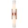 Ballston Urban 24"W 2 Light Copper Bath Light w/ Striped White Shade