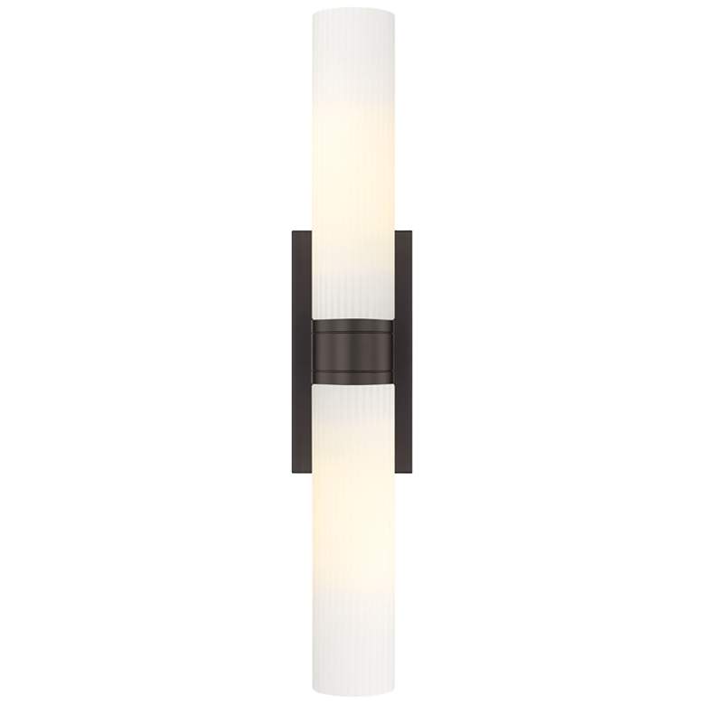 Image 1 Ballston Urban 24"W 2 Light Oiled Brass Bath Light With Striped White