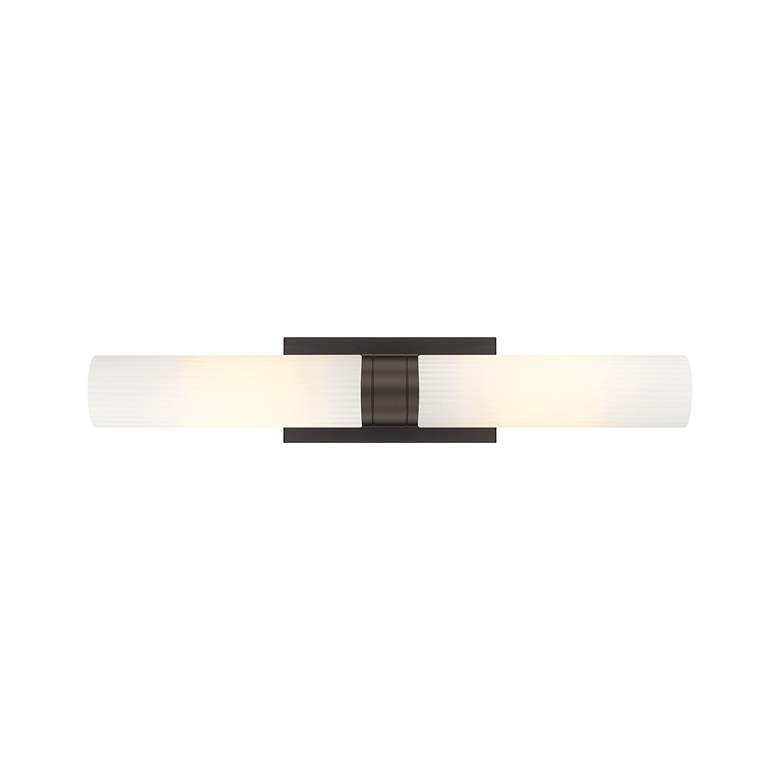 Image 2 Ballston Urban 24"W 2 Light Oiled Brass Bath Light With Striped White more views
