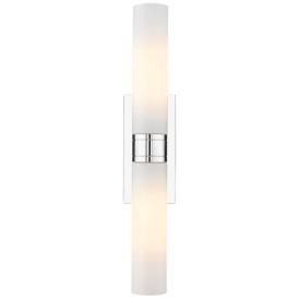 Ballston Urban 24"W 2 Light Polished Chrome Bath Light w/ Matte White Ballston Urban 24"W 2 Light Polished Chrome Bath Light w/ Matte White
