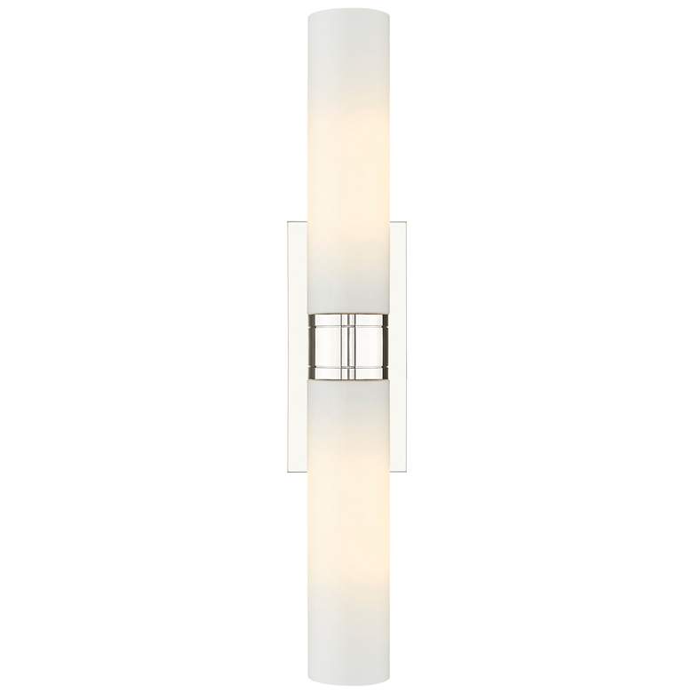 Image 1 Ballston Urban 24"W 2 Light Polished Nickel Bath Light w/ Matte White