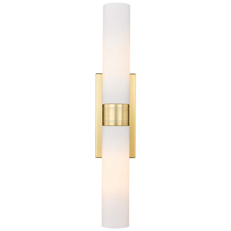 Image 1 Ballston Urban 24"W 2 Light Satin Gold Bath Light With Matte White Sha