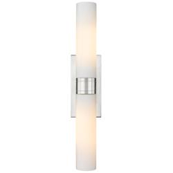 Ballston Urban 24"W 2 Light Satin Nickel Bath Light w/ Striped White S