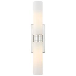 Ballston Urban 24"W 2 Light Satin Nickel Bath Light With Matte White S