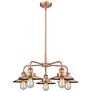 Ballston Urban 26"W 5 Light Antique Copper Stem Chandelier w/ Short Co