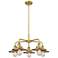 Ballston Urban 26"W 5 Light Brushed Brass Stem Chandelier w/ Short Bra