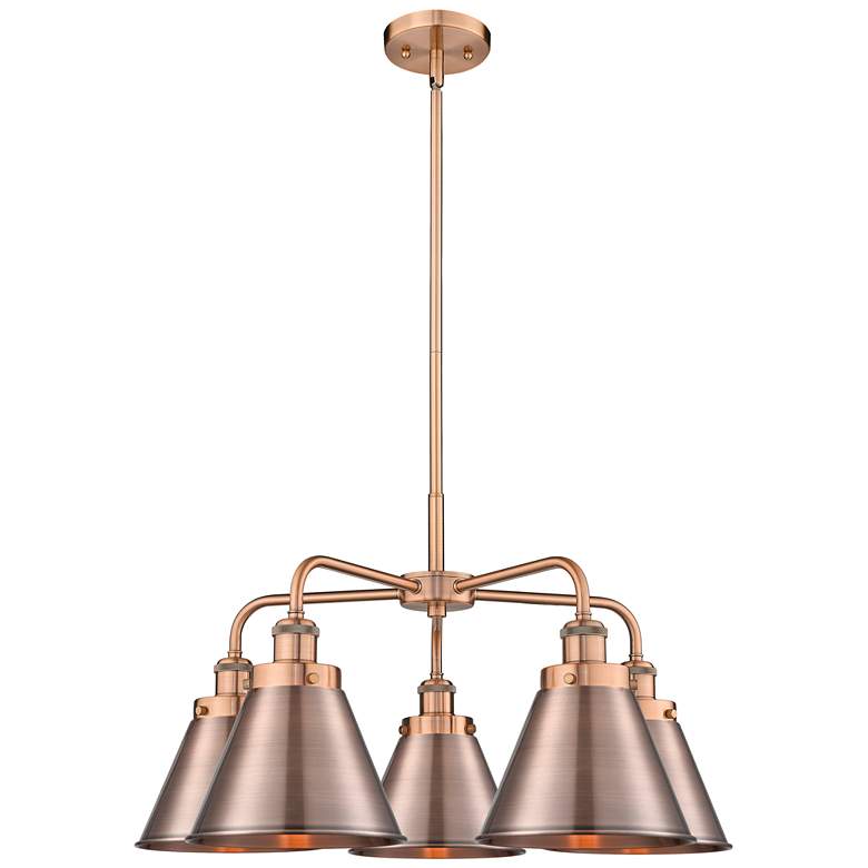 Image 1 Ballston Urban 26"W 5 Light Copper Stem Chandelier w/ Tall Copper