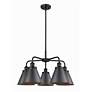 Ballston Urban 26"W 5 Light Matte Black Stem Chandelier w/ Tall Black