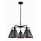 Ballston Urban 26"W 5 Light Matte Black Stem Chandelier w/ Tall Black