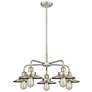 Ballston Urban 26"W 5 Light Satin Nickel Stem Chandelier w/ Short Nick