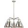 Ballston Urban 26"W 5 Light Satin Nickel Stem Chandelier w/ Tall Nicke