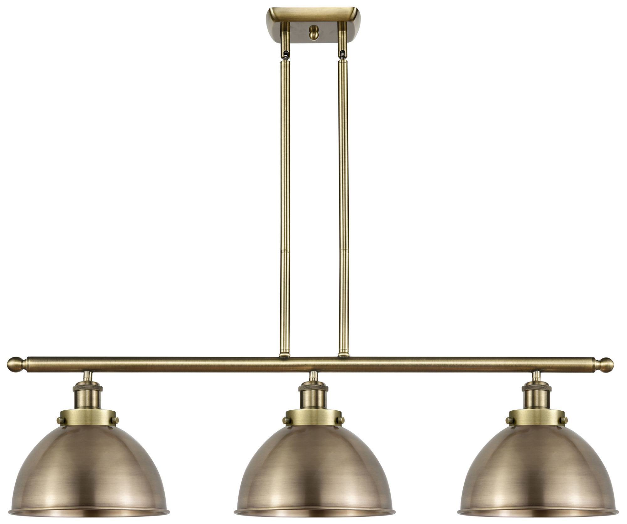 Ballston Urban 36"W 3 Light Antique Brass Stem Island Light