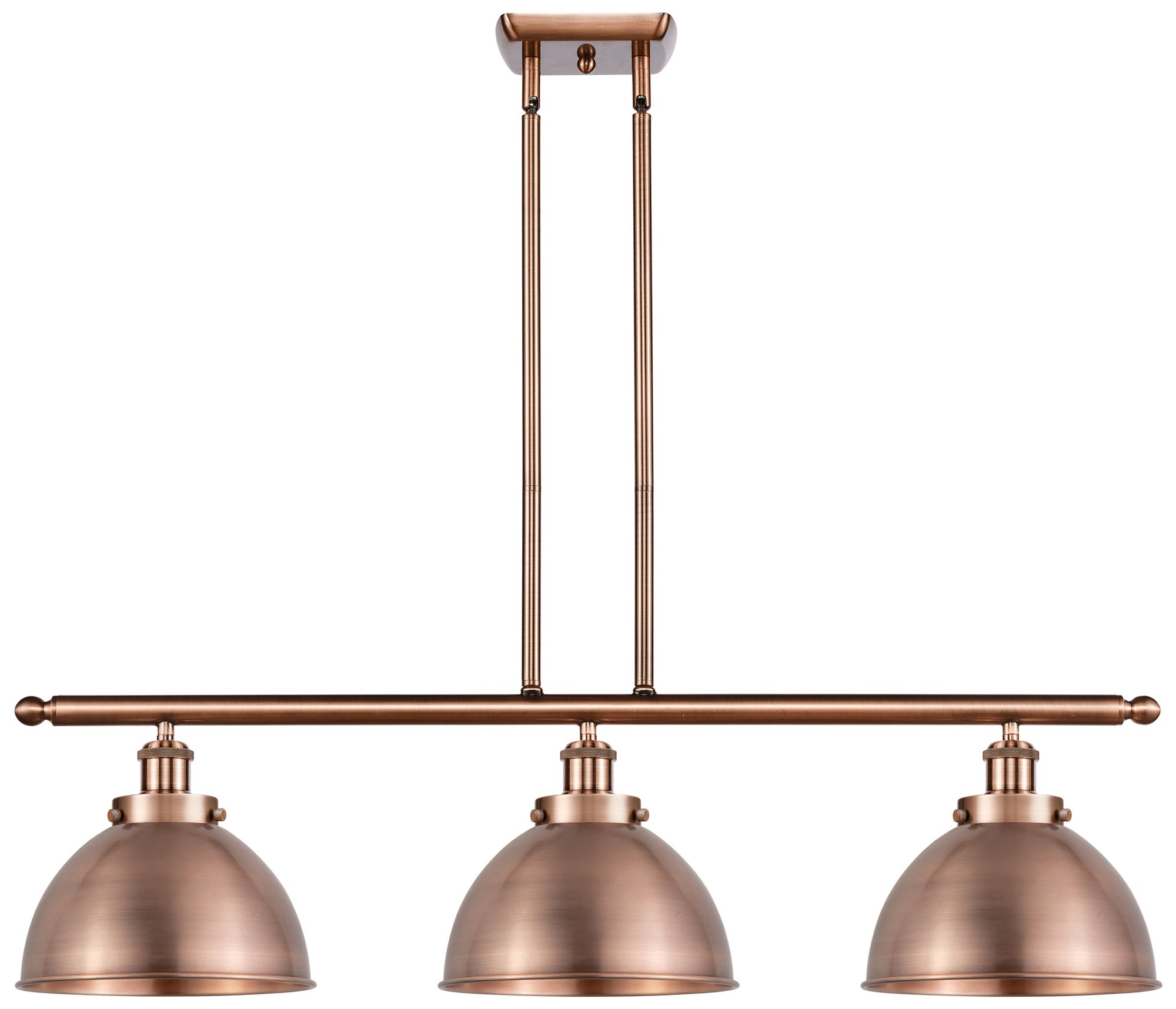 Ballston Urban 36"W 3 Light Copper Stem Hung Island Light With Copper