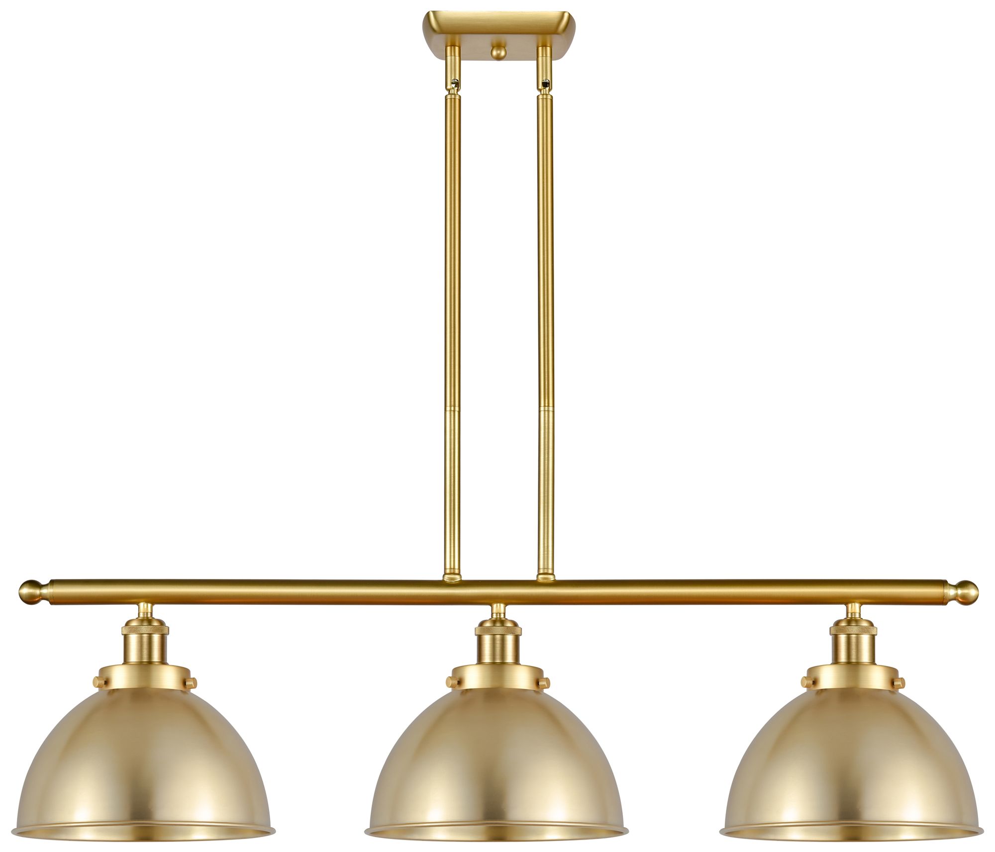 Ballston Urban 36"W 3 Light Satin Gold Stem LED Island Light