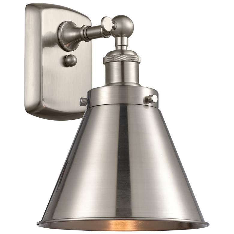 Image 1 Ballston Urban Appalachian 10.5"H Brushed Nickel Sconce Nickel Shade