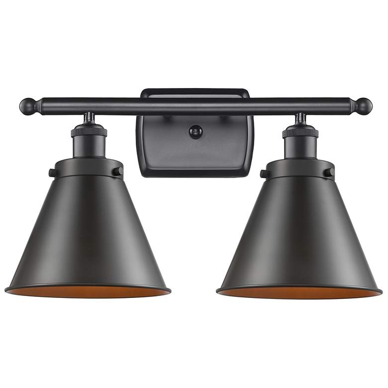 Image 1 Ballston Urban Appalachian 16"W 2 Light Bronze Bath Light w/ Bronze Sh