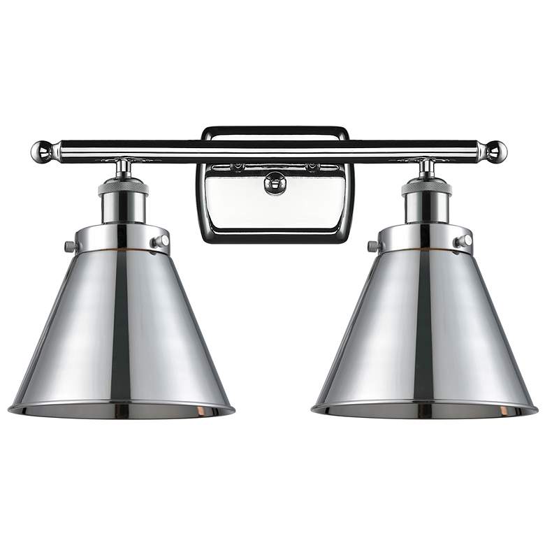 Image 1 Ballston Urban Appalachian 16"W 2 Light Chrome Bath Light w/ Chrome Sh