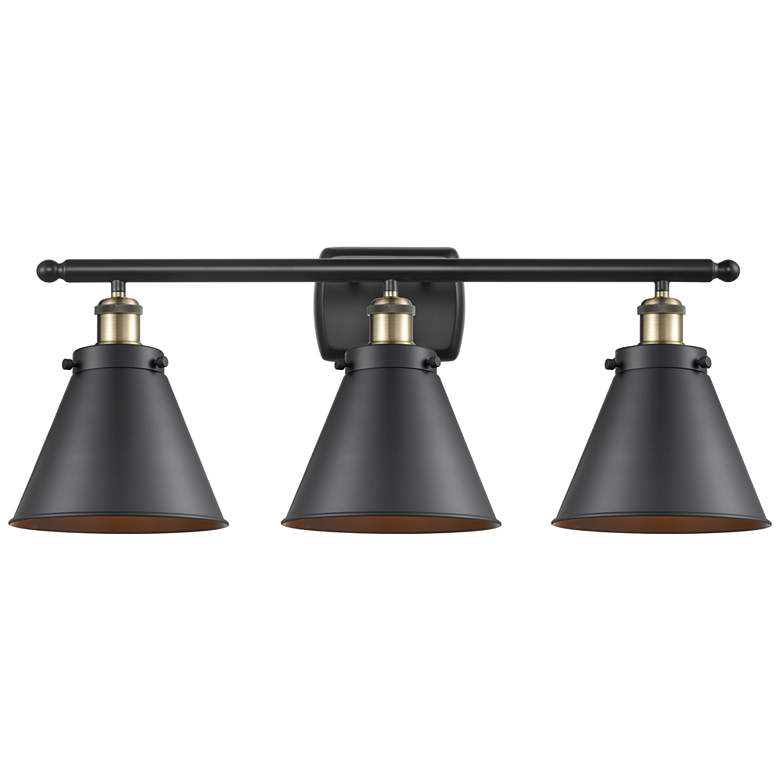 Image 1 Ballston Urban Appalachian 26"W 3 Light Black Brass Bath Light Black S