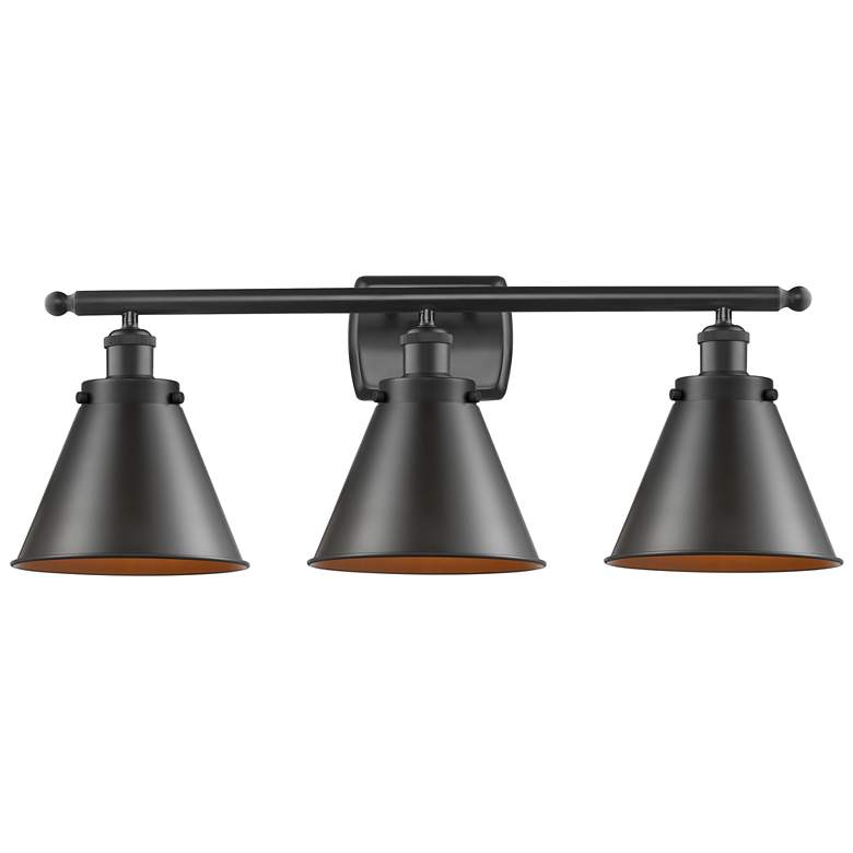 Image 1 Ballston Urban Appalachian 26"W 3 Light Bronze Bath Light w/ Bronze Sh