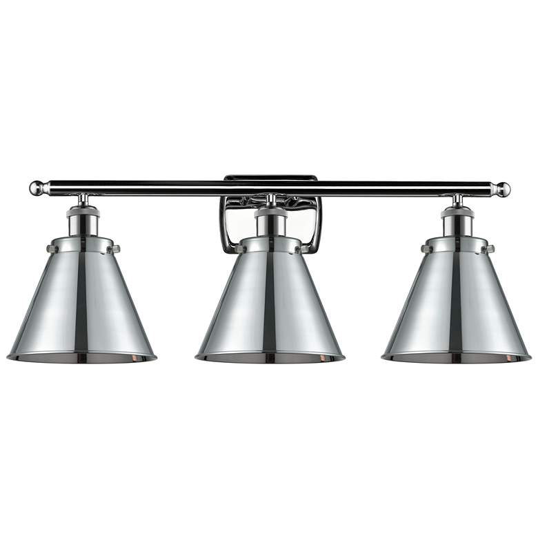 Image 1 Ballston Urban Appalachian 26"W 3 Light Chrome Bath Light w/ Chrome Sh