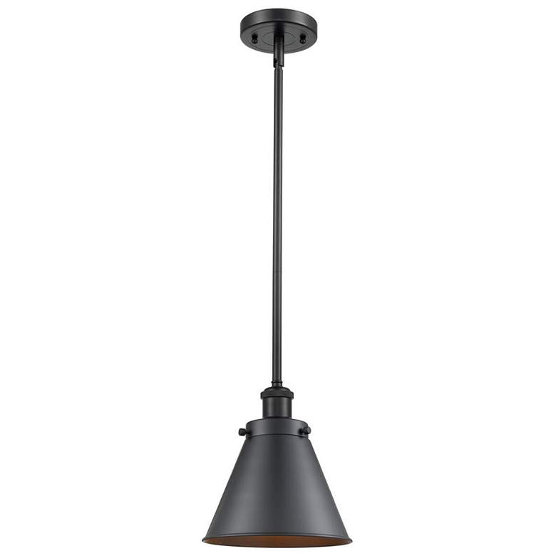Image 1 Ballston Urban Appalachian 7.5" Black LED Mini Pendant w/ Black Shade