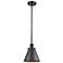 Ballston Urban Appalachian 7.5" Black LED Mini Pendant w/ Black Shade