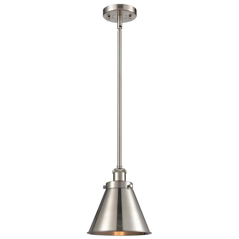 Image 1 Ballston Urban Appalachian 7.5" Nickel LED Mini Pendant w/ Nickel Shad
