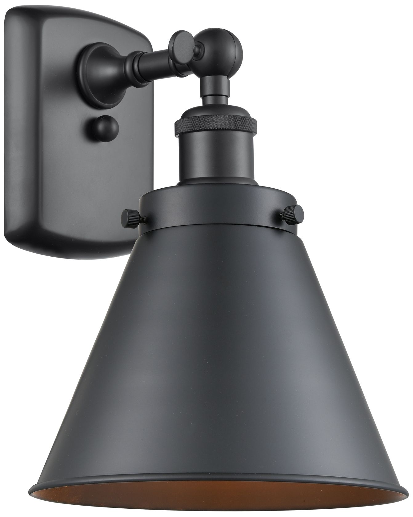 Ballston Urban Appalachian 7" Black LED Sconce w/Black Made to Order