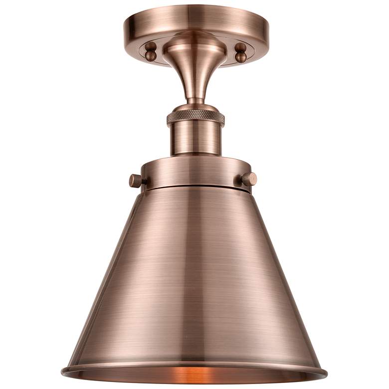 Image 1 Ballston Urban Appalachian 7" Antique Copper Semi Flush Mount