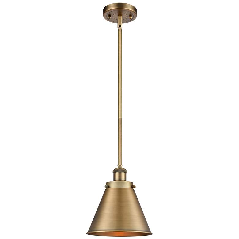 Image 1 Ballston Urban Appalachian 7"W Brushed Brass Stem Mini Pendant