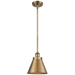 Ballston Urban Appalachian 7"W Brushed Brass Stem Mini Pendant