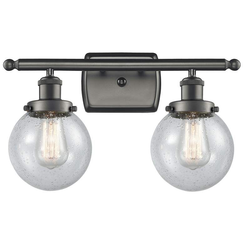 Image 1 Ballston Urban Beacon 16"W 2 Light Bronze Bath Vanity Light w/ Seedy S