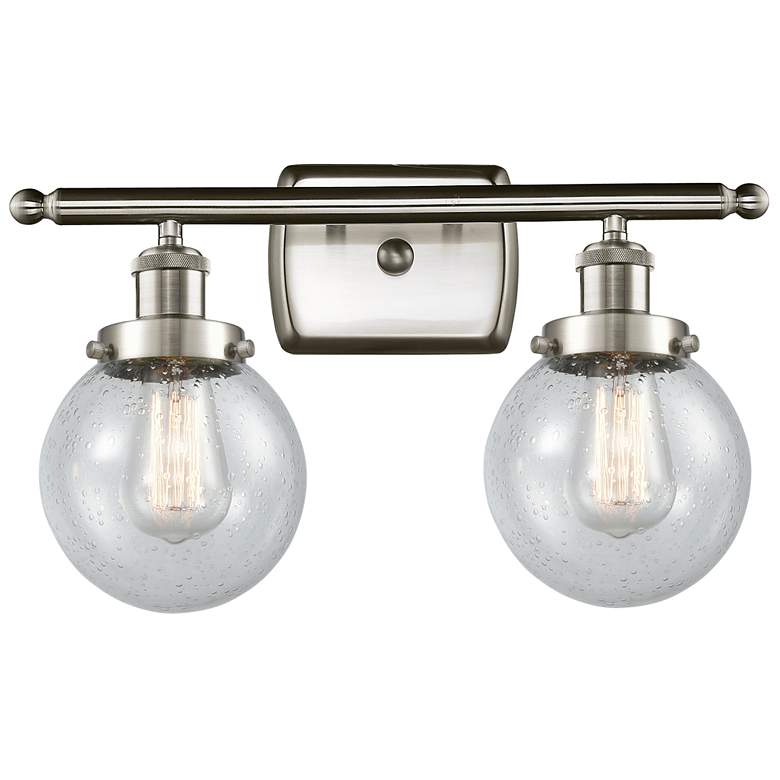 Image 1 Ballston Urban Beacon 16"W 2 Light Brushed Nickel Bath Light w/ Seedy