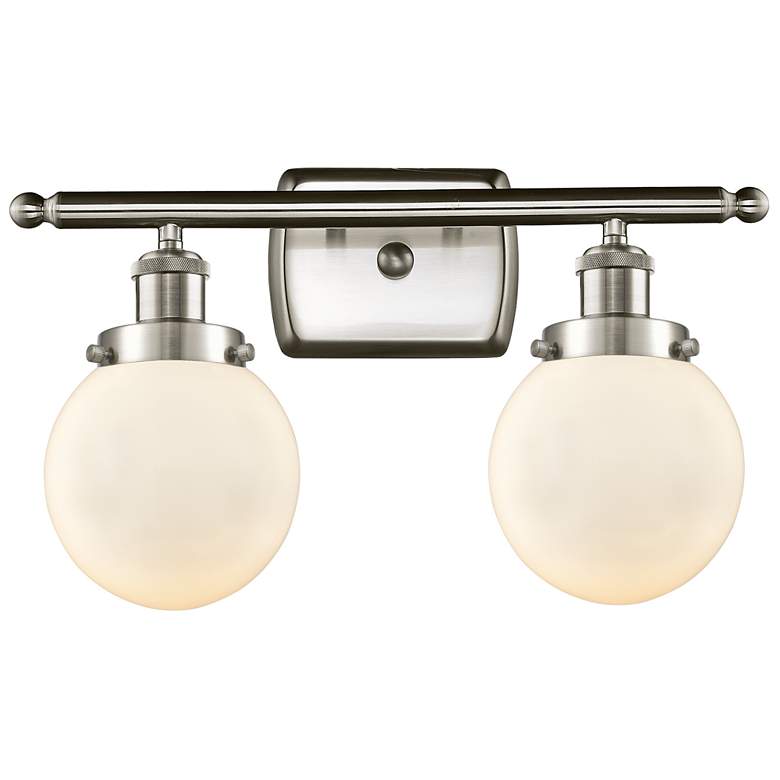Image 1 Ballston Urban Beacon 16"W 2 Light Brushed Nickel Bath Light w/ White