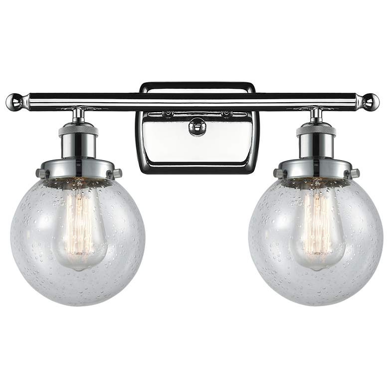 Image 1 Ballston Urban Beacon 16"W 2 Light Chrome Bath Light w/ Seedy Shade