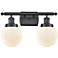 Ballston Urban Beacon 16"W 2 Light Matte Black Bath Light w/ White Sha