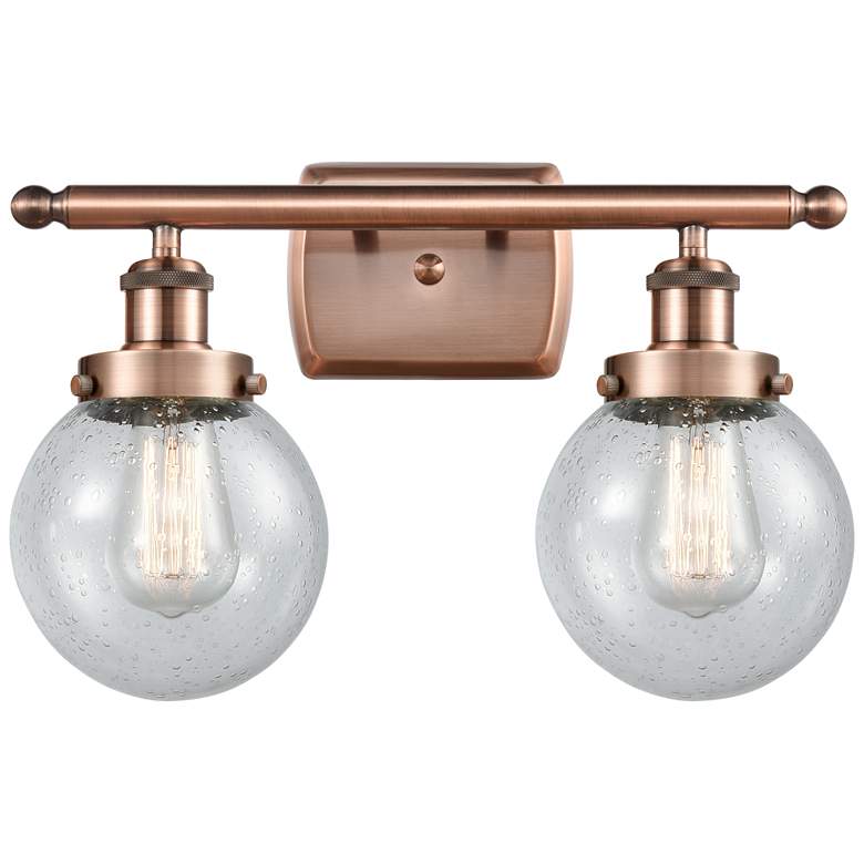 Image 1 Ballston Urban Beacon 2 Light 16" Bath Light - Antique Copper - Seedy