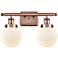 Ballston Urban Beacon 2 Light 16" Bath Light - Copper - White Shade